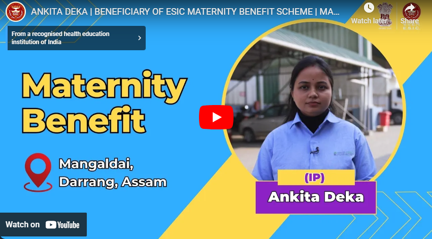 Ankita Deka Beneficiary Of ESIC Maternity Benefit Scheme Mangaldai, Darrang, Assam